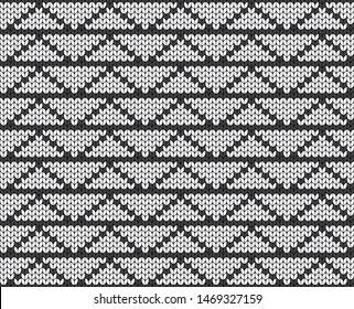 Geometric backdrop. Seamless decorative background. Knitted pattern for sweater, scarf or socks. Jacquard weave. Wallpaper or cover. Illustration
