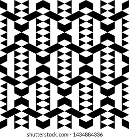 Geometric backdrop. Seamless pattern. Rhombuses, figures ornament. Folk wallpaper. Ethnic motif. Simple shapes background. Digital paper, textile print, web design, abstract.