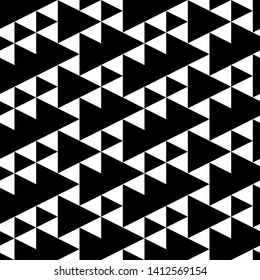 Geometric backdrop. Seamless pattern. Triangles ornament. Triangular shapes wallpaper. Figures background. Polygons motif. Digital paper, textile print, web design, abstract. Vector