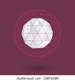 Geometric background 3d geometric abstract art geometric lines vector illustration white