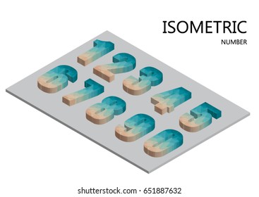 geometric background. 3d isometric number alphabet with on white background