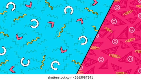 Geometric background in 80s memphis style
