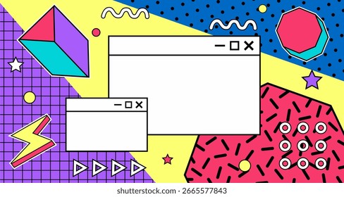Fundo geométrico no estilo dos anos 80