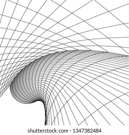 Geometric background. Abstract architecture, 3d shape
