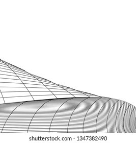 Geometric background. Abstract architecture, 3d shape