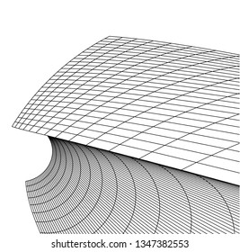 Geometric background. Abstract architecture, 3d shape