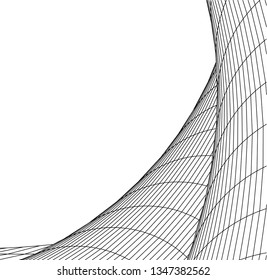 Geometric background. Abstract architecture, 3d shape
