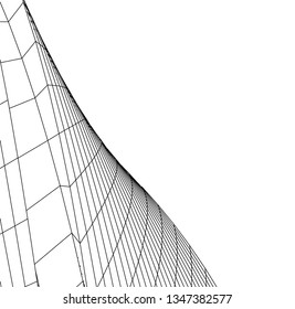 Geometric background. Abstract architecture, 3d shape