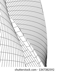 Geometric background. Abstract architecture, 3d shape