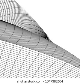 Geometric background. Abstract architecture, 3d shape