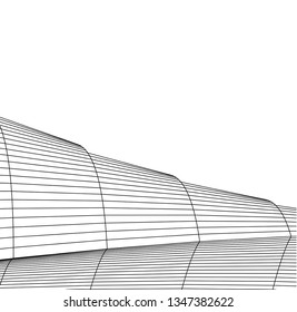 Geometric background. Abstract architecture, 3d shape