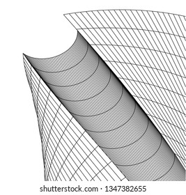 Geometric background. Abstract architecture, 3d shape