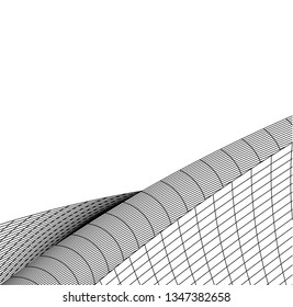Geometric background. Abstract architecture, 3d shape