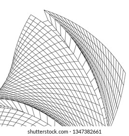 Geometric background. Abstract architecture, 3d shape