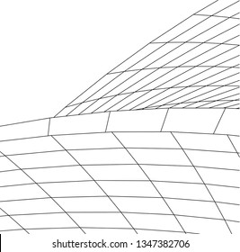 Geometric background. Abstract architecture, 3d shape