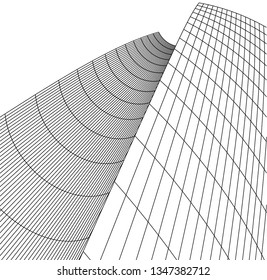 Geometric background. Abstract architecture, 3d shape