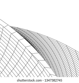 Geometric background. Abstract architecture, 3d shape