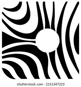 Fondo geométrico con líneas negras abstractas con círculo para el arte o el diseño