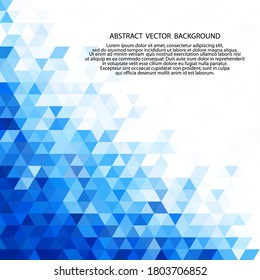 Geometric background. Abstract background. Business vector. Design element. Blue triangle