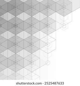 Geometric background. Abstract background. Business vector. Design element. Gray hexagon