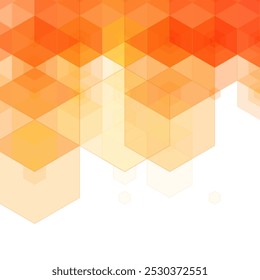 Geometric background. Abstract background. Business vector. Design element. Orange hexagon.