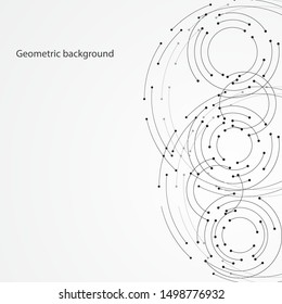 Geometric Background From Abstract Circles Connected By Dots. Vector Illustration.