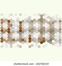 Geometric background, abstract hexagonal retro pattern vector