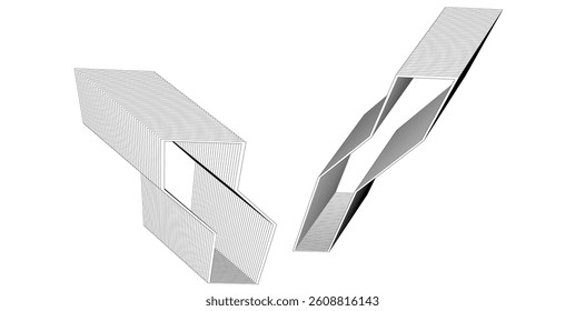 Geometric background, abstract lines 3d