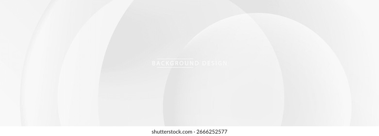 Fondo geométrico de líneas abstractas y círculos superpuestos en blanco gris moderno. Vector eps10