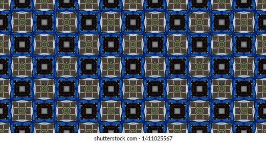 Geometric background abstract mosaic seamless pattern with tiles and simple shapes for fashion. Abstract dynamic retro tiles background