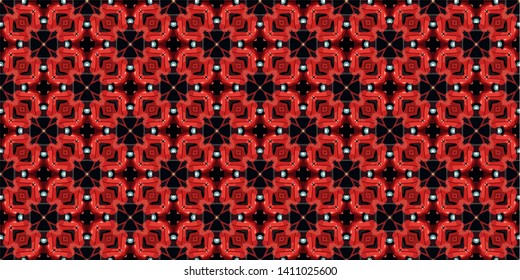 Geometric background abstract mosaic seamless pattern with tiles and simple shapes for fashion. Abstract dynamic retro tiles background