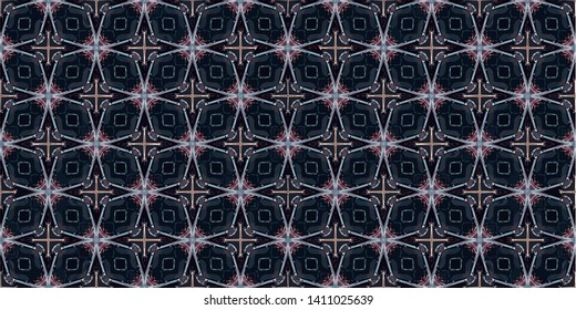 Geometric background abstract mosaic seamless pattern with tiles and simple shapes for fashion. Abstract dynamic retro tiles background