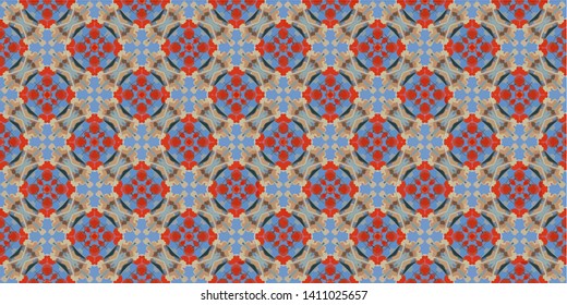 Geometric background abstract mosaic seamless pattern with tiles and simple shapes for fashion. Abstract dynamic retro tiles background