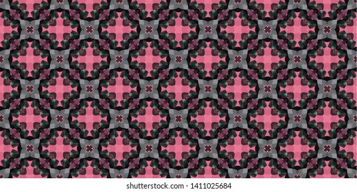 Geometric background abstract mosaic seamless pattern with tiles and simple shapes for fashion. Abstract dynamic retro tiles background