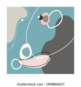 Geometric background, abstract pastel vector shapes. Contemporary abstract poster, modern brochure. Contemporary fluid doodles, graphic forms. Decorative banner, art poster in pastel blue, pink, brown