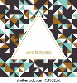 Geometric background. Abstract pattern. Frame for logo, label or greetings.