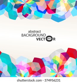 Geometric background abstract polygon flower border colorful vector design
