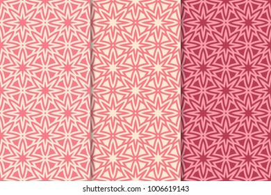 Geometric background. Abstract seamless wallpaper. Cherry red set for textile and wallpapers