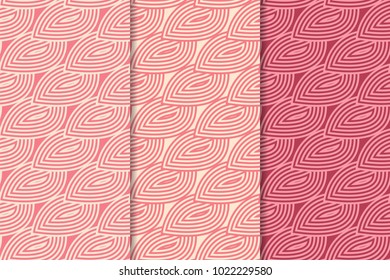 Geometric background. Abstract seamless wallpaper. Cherry red set for textile and wallpapers