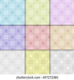 Geometric background. Abstract seamless wallpaper. Colored set