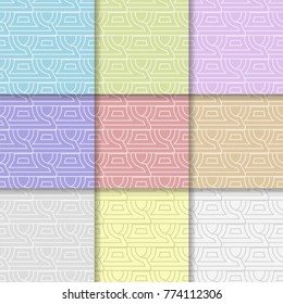 Geometric background. Abstract seamless wallpaper. Multi colored set for textile and wallpapers