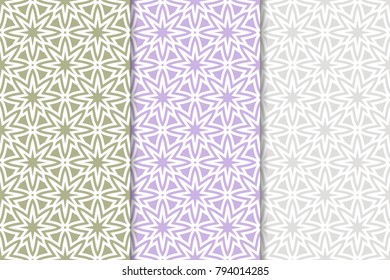 Geometric background. Abstract seamless wallpaper. Colored set for textile and wallpapers