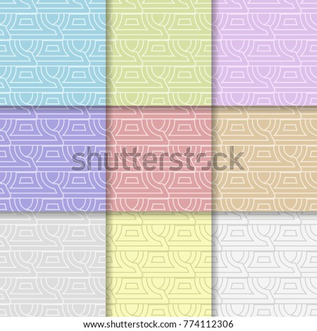 Geometric background. Abstract seamless wallpaper. Multi colored set for textile and wallpapers