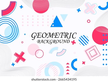 Geometric Background with Abstract Shapes in Pastel Colors