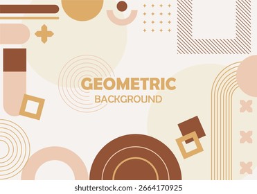 Plano de fundo geométrico com formas abstratas e tipografia