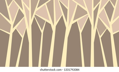Geometric background of abstract trees, bright colored shapes to create an abstract image