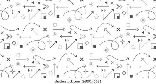 Geometric background of arrows. Abstract geometry. Squares and lines. Vector illustration .
