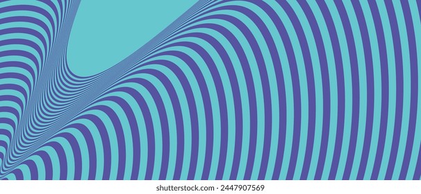 Geometric Background Art Design with Psychedelic illusion Line. Pattern Swirl Fluid for Promo, Celebration, Ads, Branding, Banner, Cover, Label, Poster. Retro Optical Paint in Vector illustration.