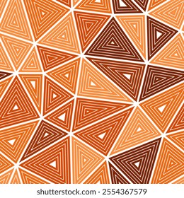 Geometric background. Big triangle size. Multiple repeated inner triangles. Mono tone style. Repeatable pattern. Awesome vector tiles. Seamless vector illustration.