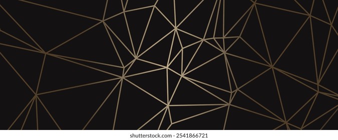 Geometric background with black background and gold lines. The background features a modern, sleek style with a black and gold color scheme. Modern abstract geometric minimal background vector.